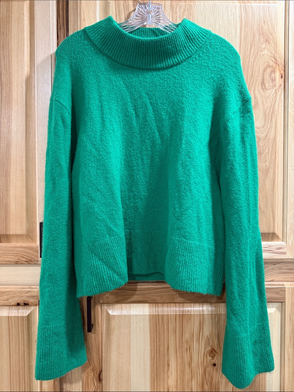 J. Crew Women’s Sz S Green Mock Neck Cozy Preppy Merino Wool Alpaca Sweater